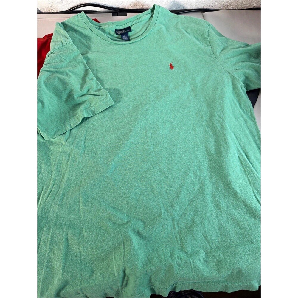 Polo Ralph Lauren Men's XL Green Solid Polo Pony Logo T-Shirt Crew Neck SS